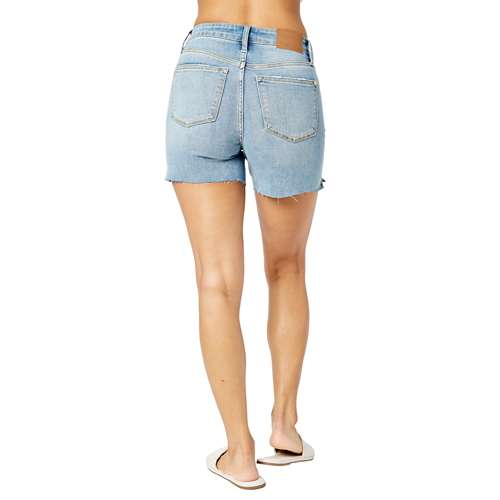 Women's Judy Blue Plus Size Mid Rise Cut Off Jean Shorts