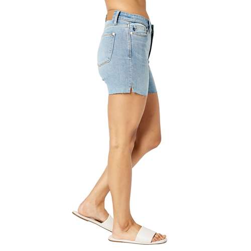Women's Judy Blue Plus Size Mid Rise Cut Off Jean Shorts