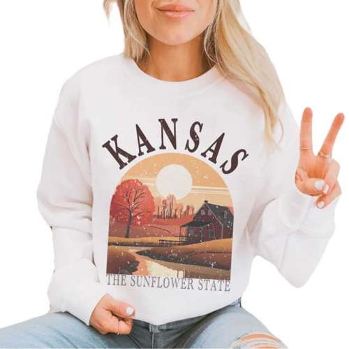 Women s Blume Co The Sunflower State Kansas Sunset Crewneck Sweatshirt Witzenberg Sneakers Sale Online T shirt zara vrouw large