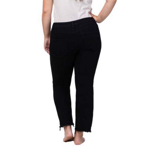Women's Vervet Plus Size Raw Hem Straight Jeans