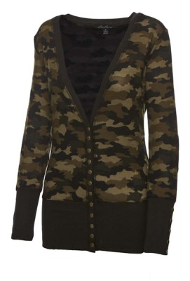 camo cardigan womens