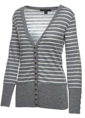 striped snap cardigan