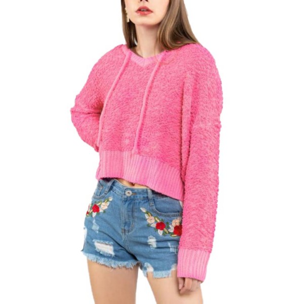 Women's Pol Clothing Hooded Popcorn Sweater product image