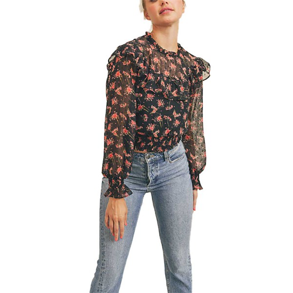 Women's Lush Ruffle Swiss Dot Top product image