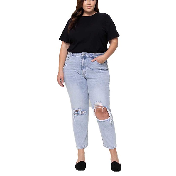 Women's Vervet Jeans Plus Ripped Relaxed Fit Mom Jeans product image