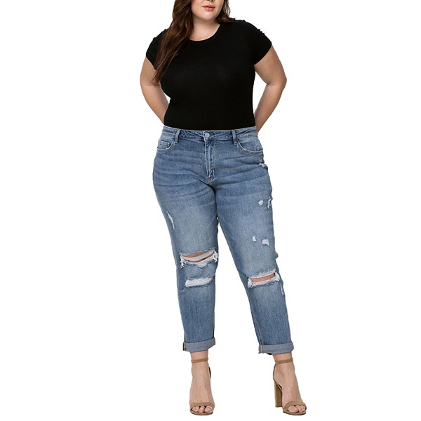 Women's Vervet Jeans Plus Distressed Relaxed Fit Boyfriend Jeans product image