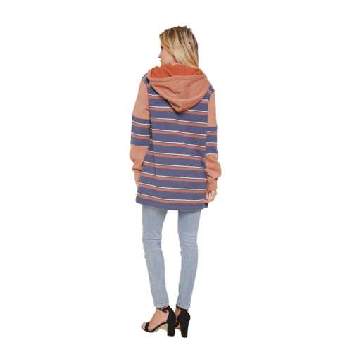 Women's Hem & Thread Long Striped Sweatshirt