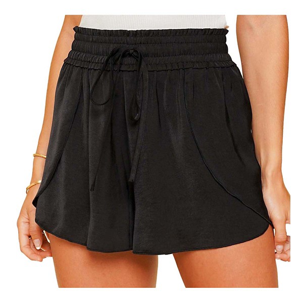 Women's Hem & Thread Split Hem Satin Shorts product image