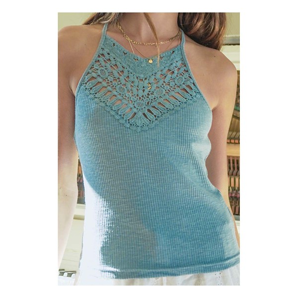 Women's Hem & Thread Crochet Trip Crop Top product image