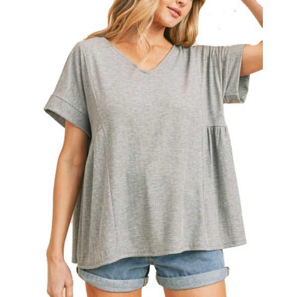 Women's First Love Plus Rib Short Sleeve Top product image