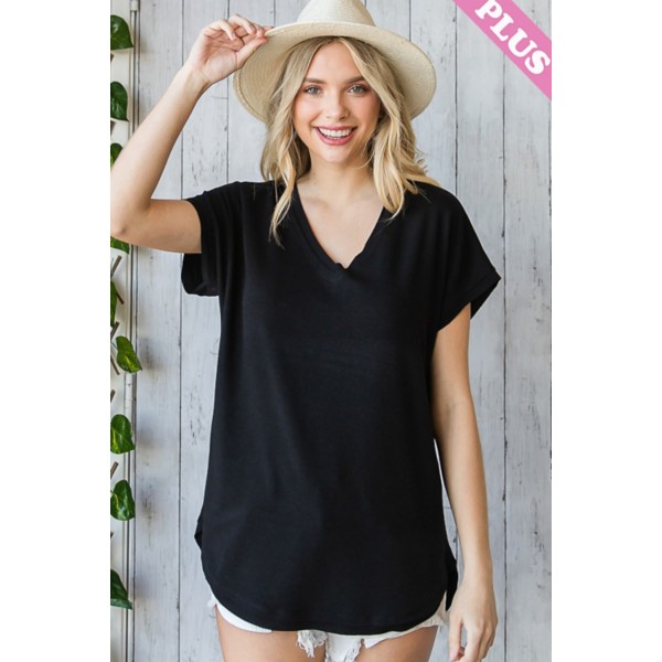 Women's First Love Plus Solid V Neck Top product image