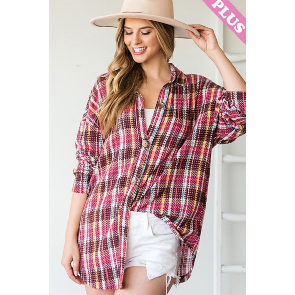 Women's First Love Retro Plaid Shacket product image