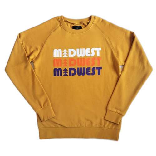 Women's Cows X Cacti Midwest Repeat Mustard Raglan Crewneck Sweatshirt