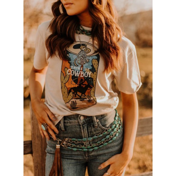 Women's Wild Junkie Drink Up Cowboy T-Shirt product image