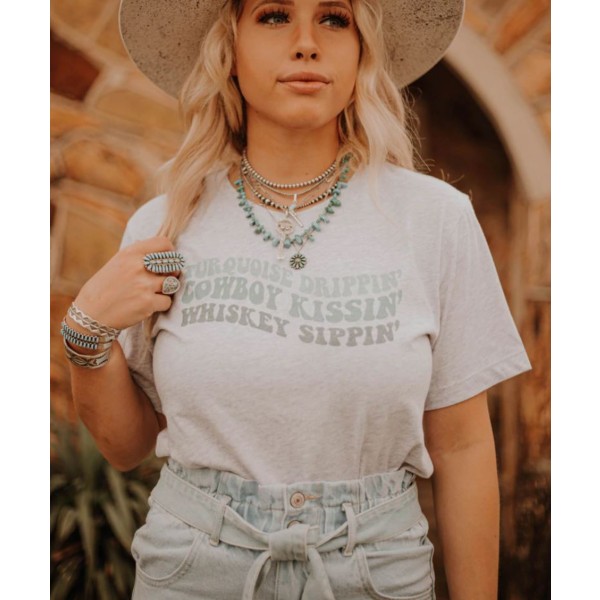 Women's Wild Junkie Turquiose Drippin T-Shirt product image