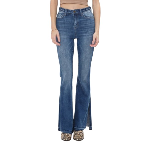 Women's Mica Denim 90's Vintage Side Slit Flare Jeans product image