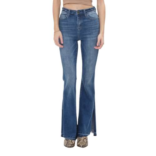 Women's Mica Denim 90's Vintage Side Slit Flare Jeans