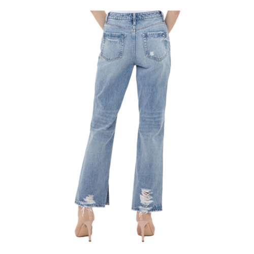 Women's Mica Denim Slit Relaxed Fit Flare Jeans