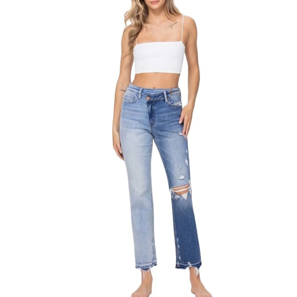 Women's Flying Monkey Imaginative Criss Cross Relaxed Fit Boyfriend Jeans product image