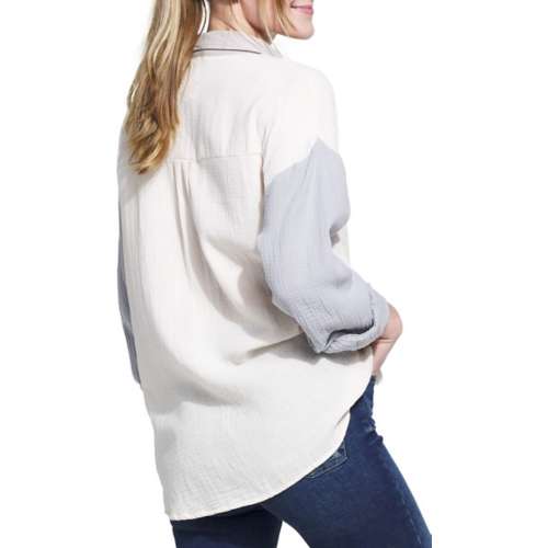 Women's Wishlist Gauze Colorblock Button Up Shirt