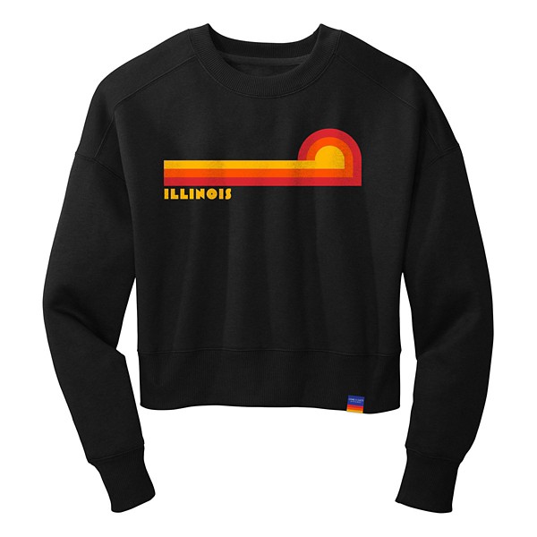 Women's Cows X Cacti Illinois Sunset Cropped Crewneck Sweatshirt product image