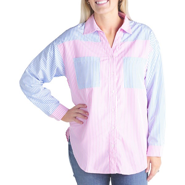Women's First Love Colorblock Button Up Shirt product image
