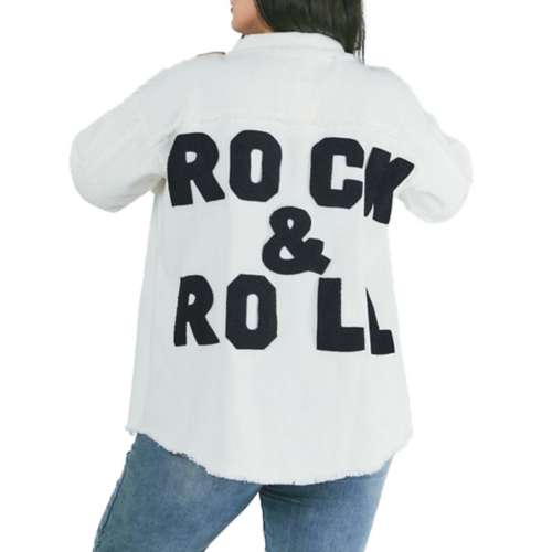 Women's DAVI & DANI Plus Size Rock N Roll Shirt Jacket