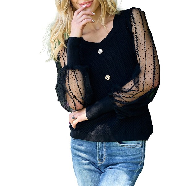 Women's Hailey & Co Sheer Dot Blouse product image