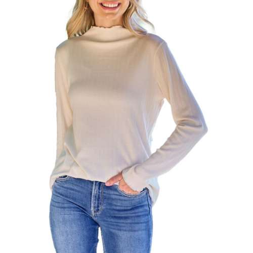 Women's Hailey & Co Plus Frill Mock Neck Sweater