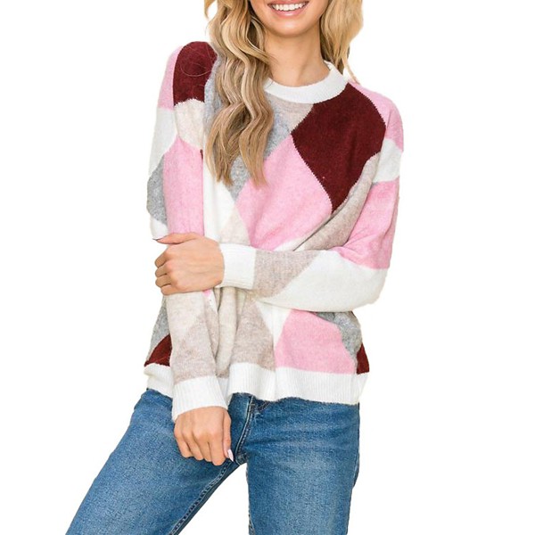 Women's Staccato Diamond Colorblock Sweater product image