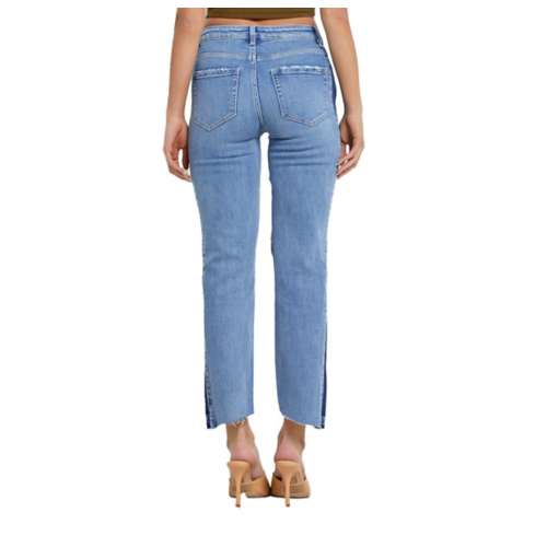 Women's Mica Denim Colorblock Relaxed Fit Straight Jeans