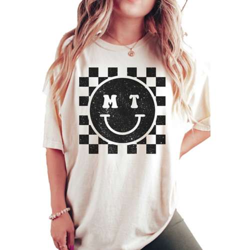 Women's A. Blush Montana Happy Face T-Shirt