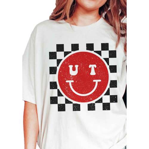 Women's A. Blush Utes Happy Face T-Shirt