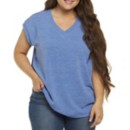 Women's First Love Plus Size Rolled V-Neck T-Shirt