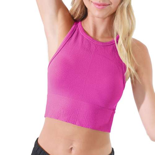 Lace-trimmed Tank Top - Powder pink - Ladies