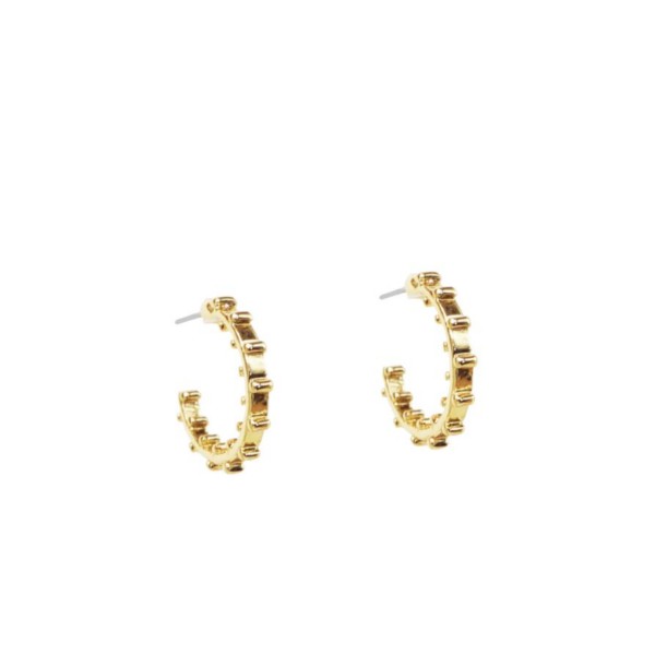 Women's Marlyn Schiff studded bar huggie post hoop product image