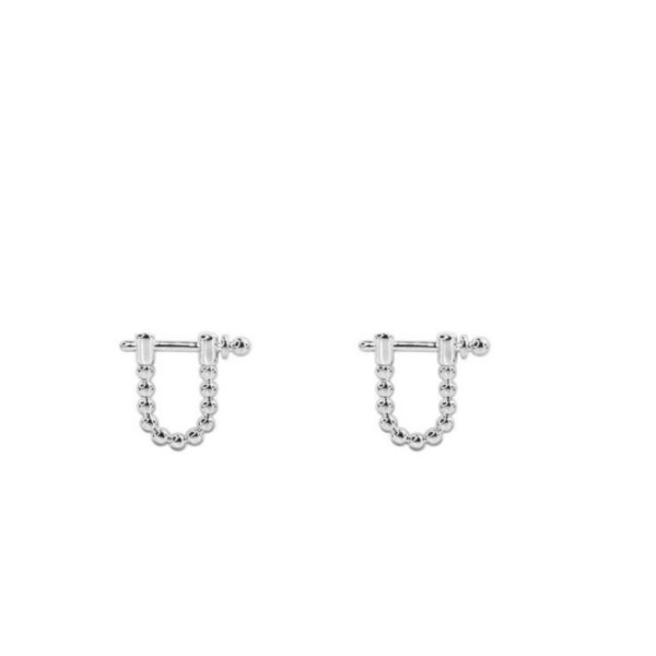 Women's Secret Box Silver Ball Shackle Stud Earrings product image