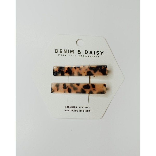Women's Denim & Daisy Hair Clip Bars product image