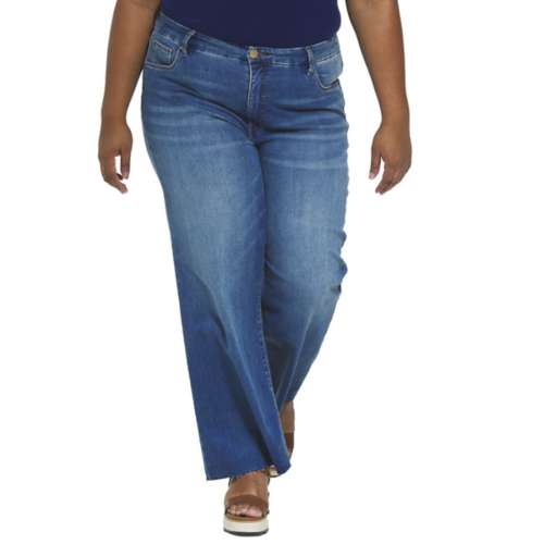 Women's KUT from the Kloth Plus Size Meg Fab Ab Relaxed Fit Wide Leg Jeans