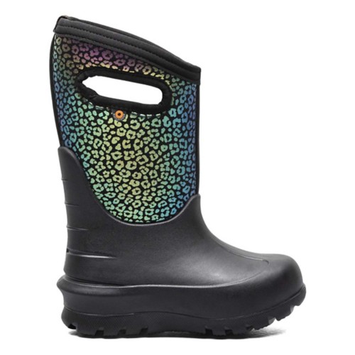 Big Girls BOGS Neo Classic Rainbow Leopard Insulated Winter Boots