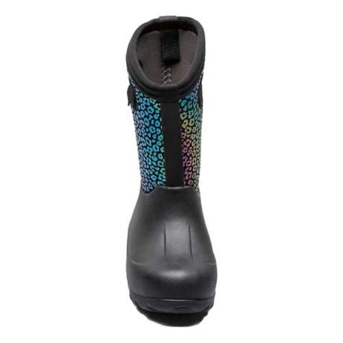 Toddler BOGS Neo-Classic Rainbow Leopard Insulated Winter Schwarz boots
