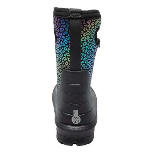 Big Kids' BOGS Neo-Classic Rainbow Leopard Insulated Winter Boots