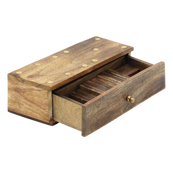 Sagebrook Home Wood Dominos Box