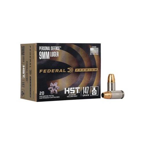 Federal Personal Defense HST JHP 9mm Handgun Ammunition 20 Round Box