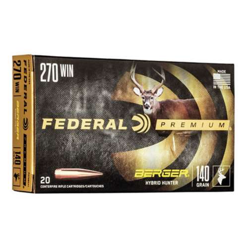 Federal Premium Gold Medal Berger Hybrid Hunter Rifle Ammunition 20 Round Box