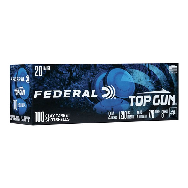 FEDERAL Top Gun 20 Gauge Shotshells 100 Round Box
