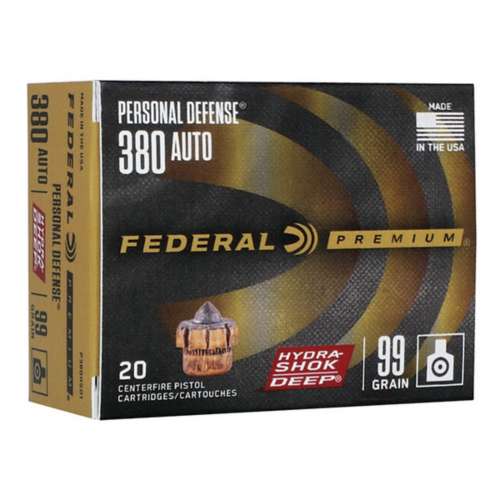 Federal Premium Personal Defense Hydra-Shok Deep Pistol Ammunition 20 Round Box