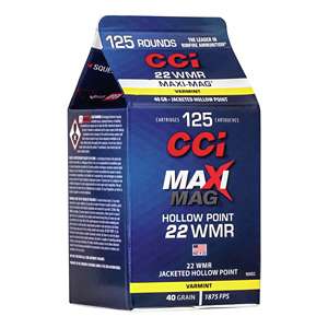 CCI Maxi-Mag .22 WMR Rimfire Varmint Ammunition 125 Round Box