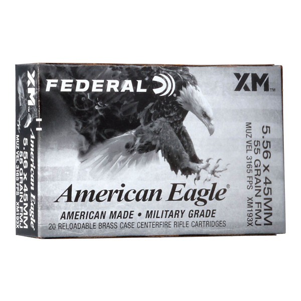 Federal American Eagle XM Military Grade Rifle Ammunition 20 Round Box product image