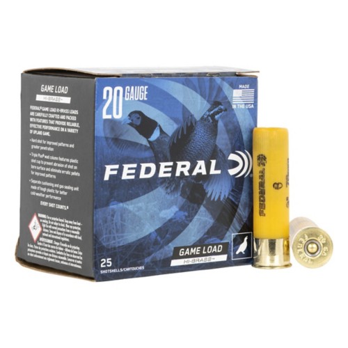 Federal Game Load High Brass 20 Gauge Shotshells 25 Round Box